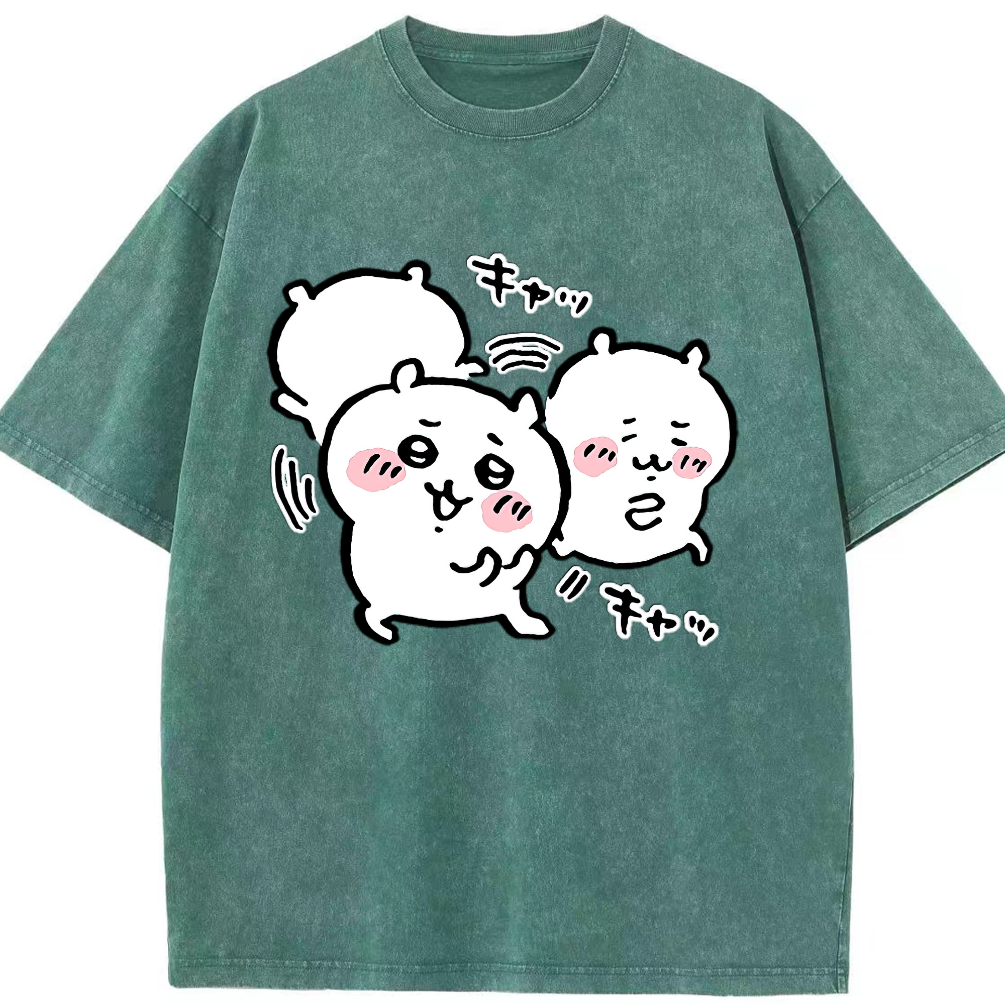 （画像用） ちいかわ ちいかわ Chii-kawa chiikawa 綿100% ヴィンテージ風 半袖Tシャツ（フロントプリント）